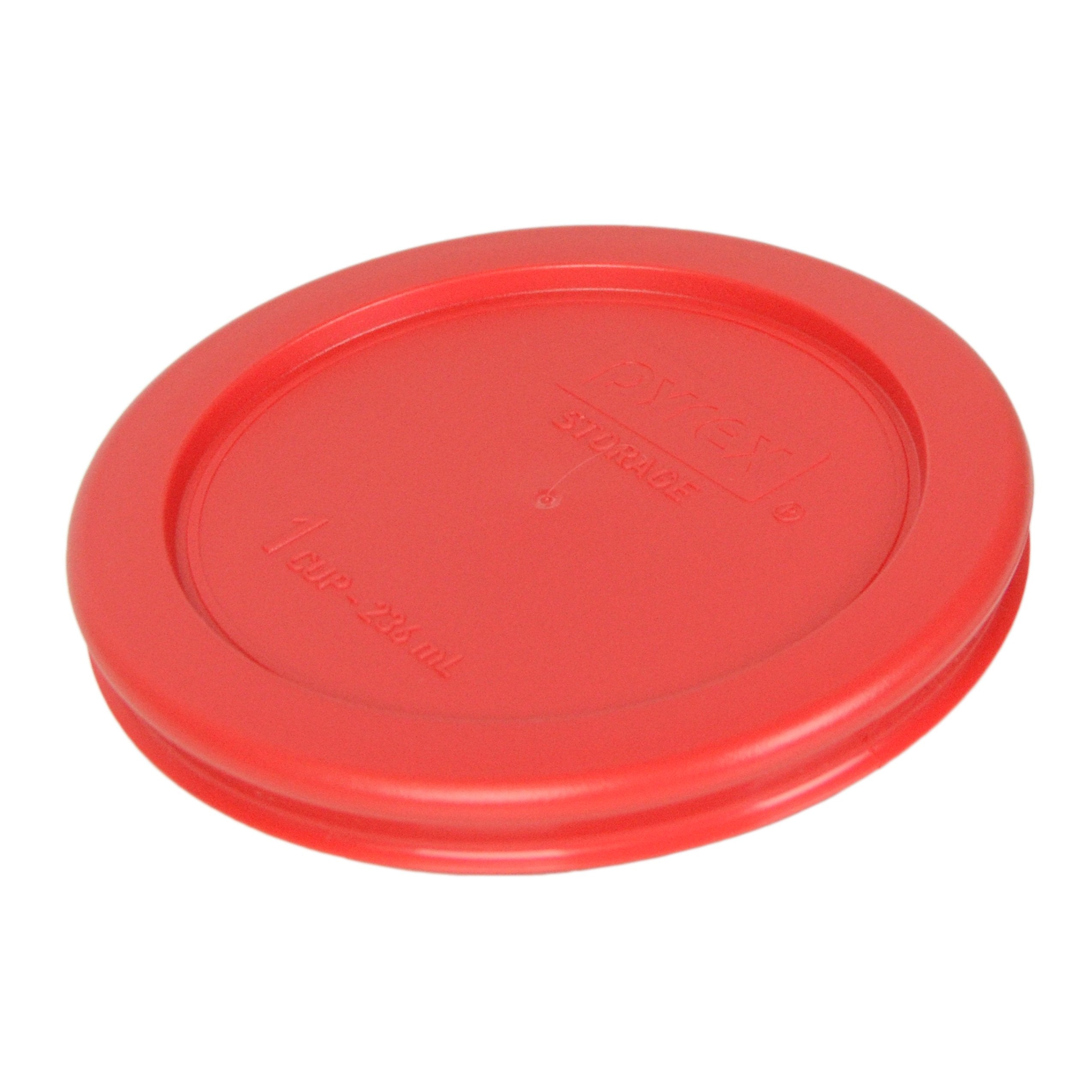 Two-item Pyrex lid bundle 7202-PC red plastic lids