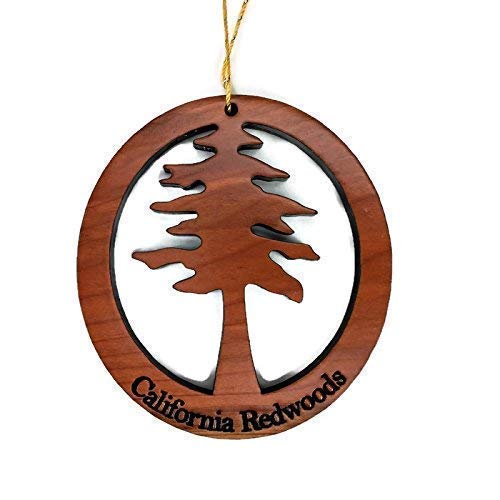 3 x 2.5 inch Redwood ornament with clear finish