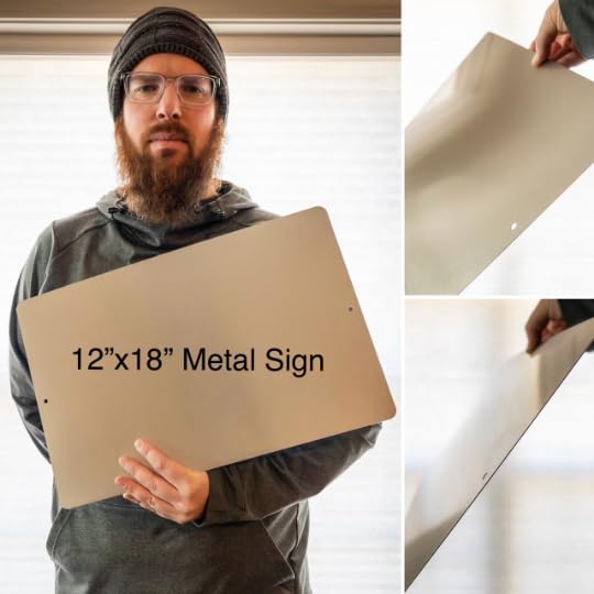 Tin sign with gloss print and rounded edges