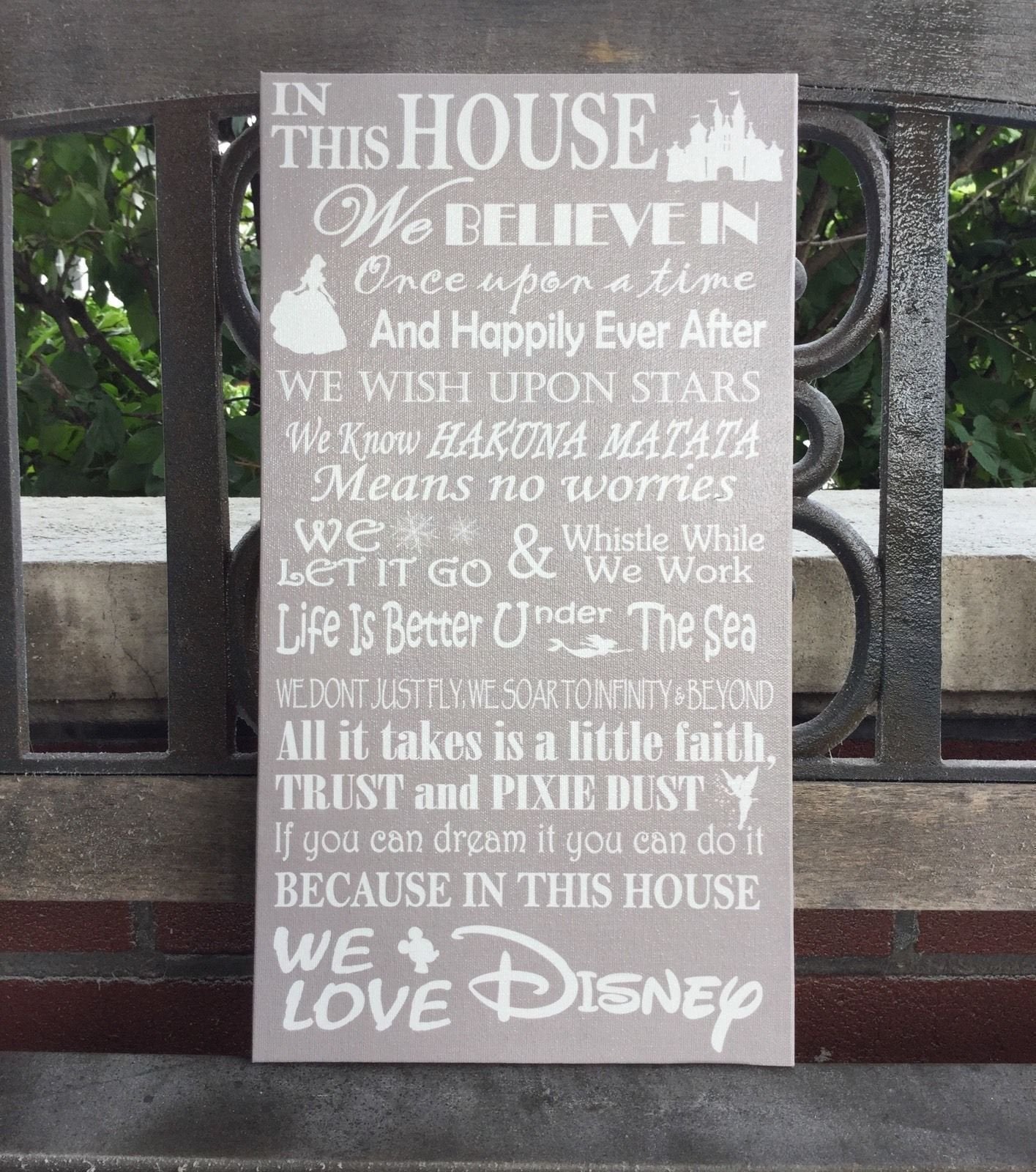 Handcrafted solid wood frame Disney canvas