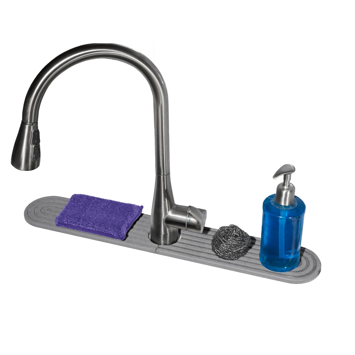 madesmart Drying Stone Large Faucet Mat around faucet area