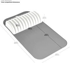 knife mat measures 15 x 8 x 2 inches