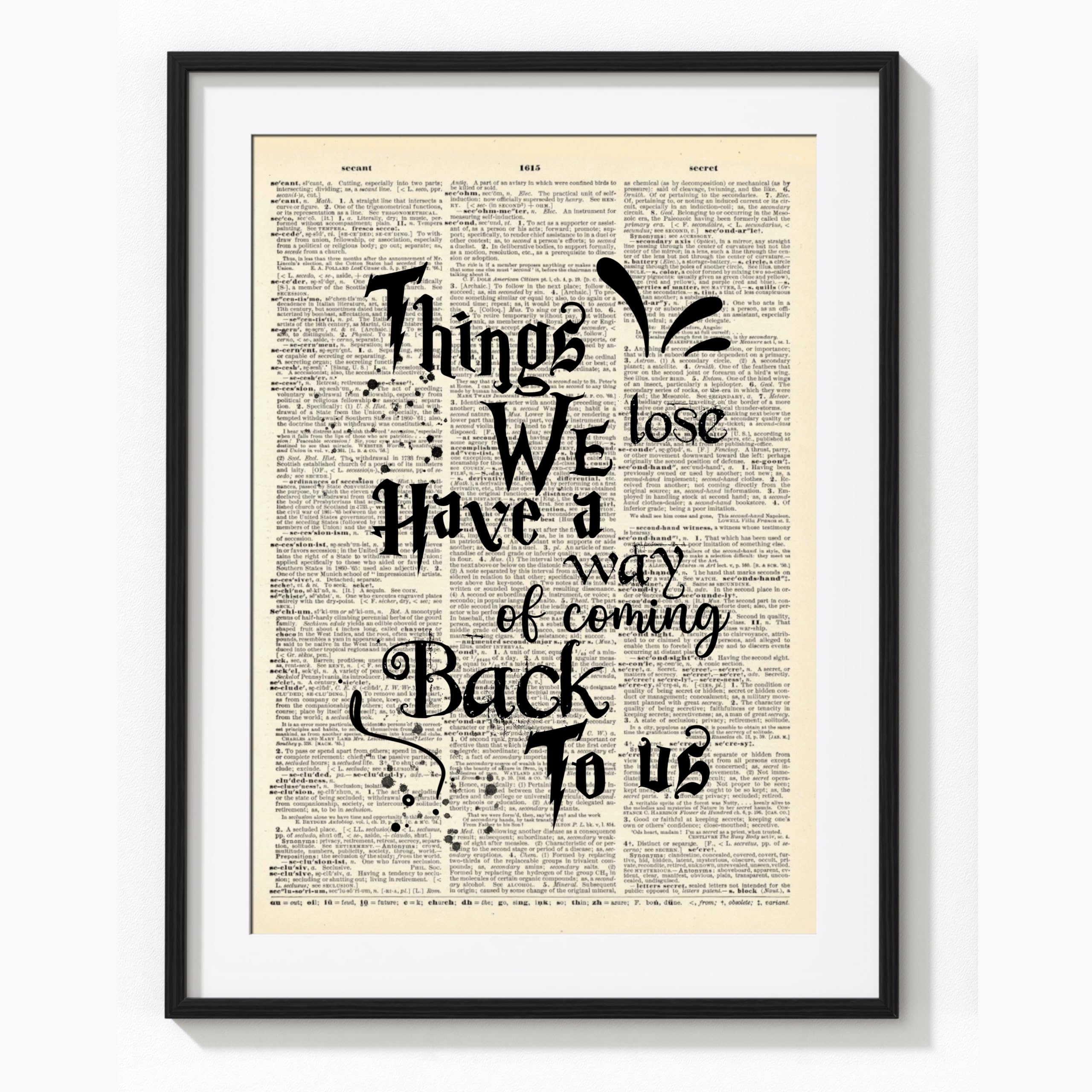 Upcycled vintage dictionary print MaeSean Project 9x12