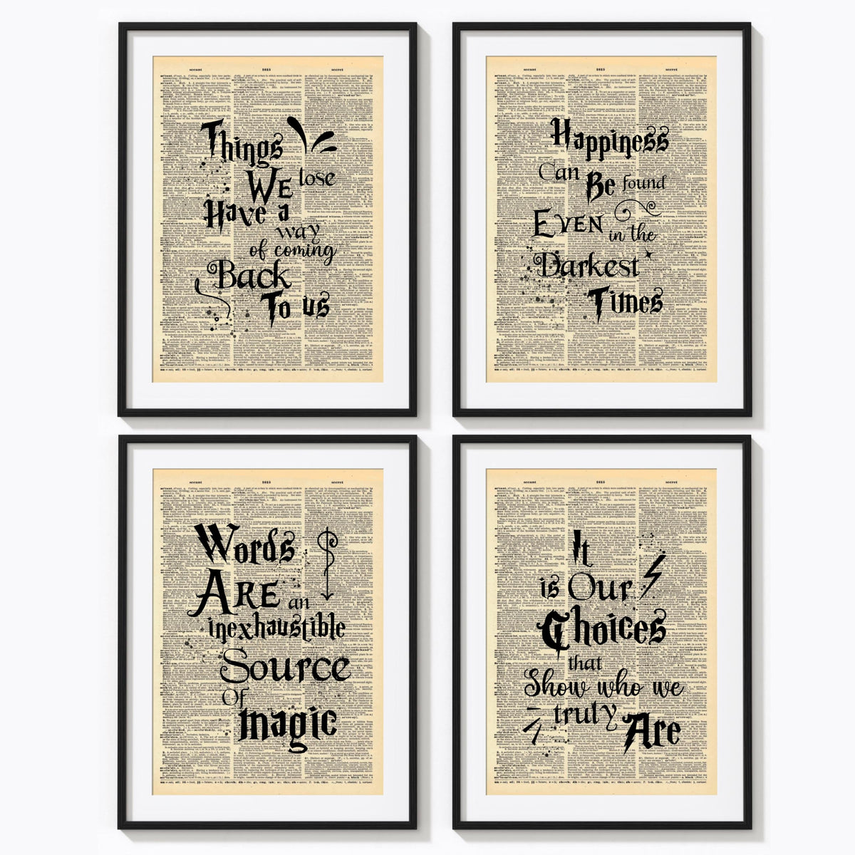 MaeSean Project Harry With Book Girl Potter Quotes wall art 9x12 unframed