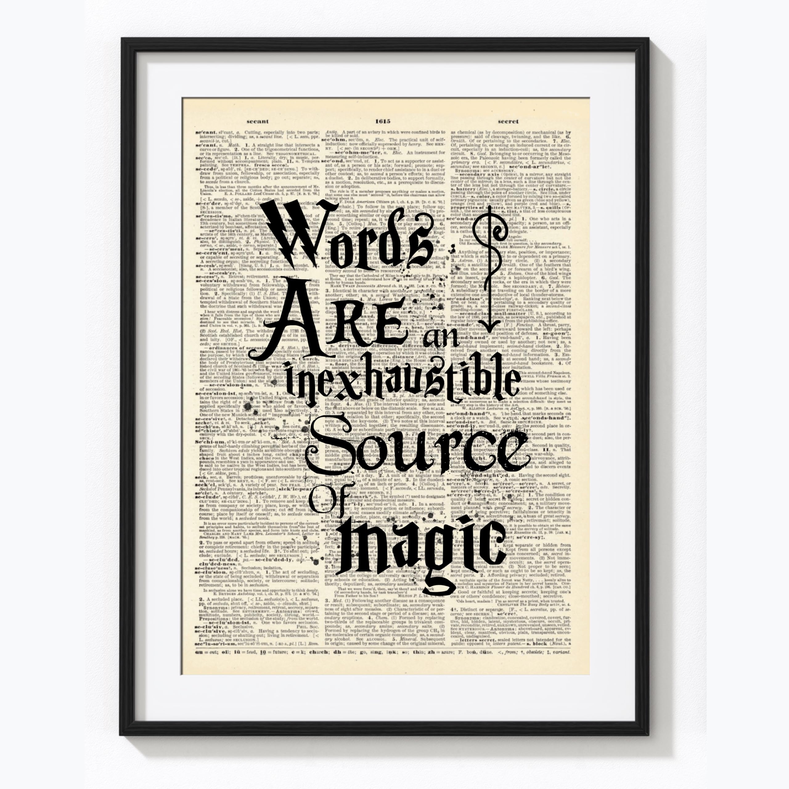 4 Piece Set wall art MaeSean Project dictionary 9x12