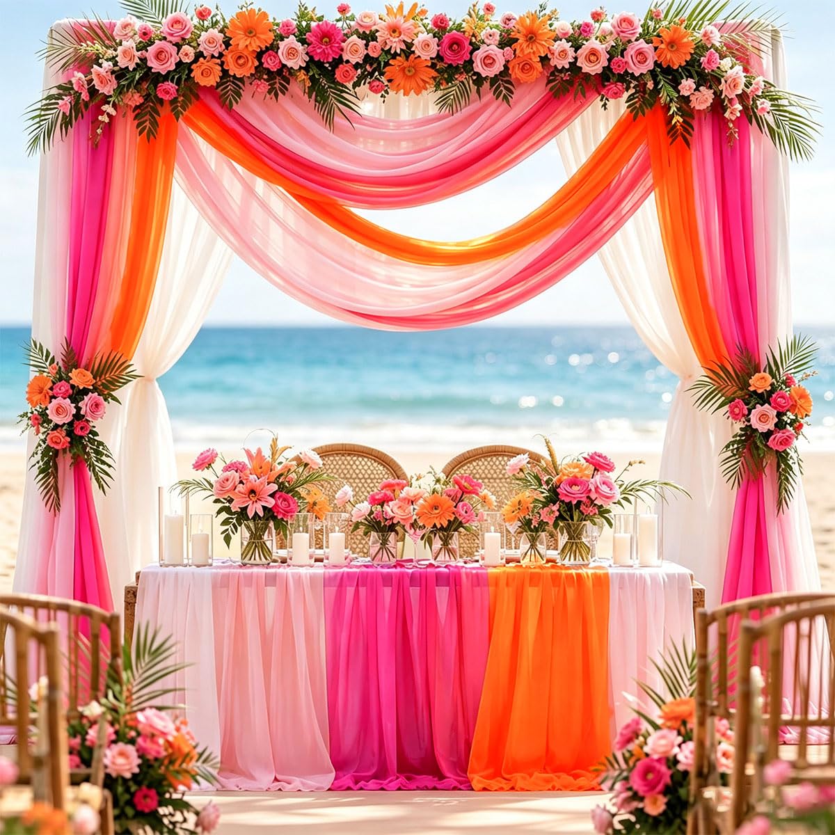 Magenta table runner bright color