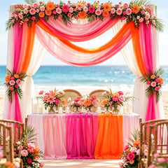 Magenta table runner bright color