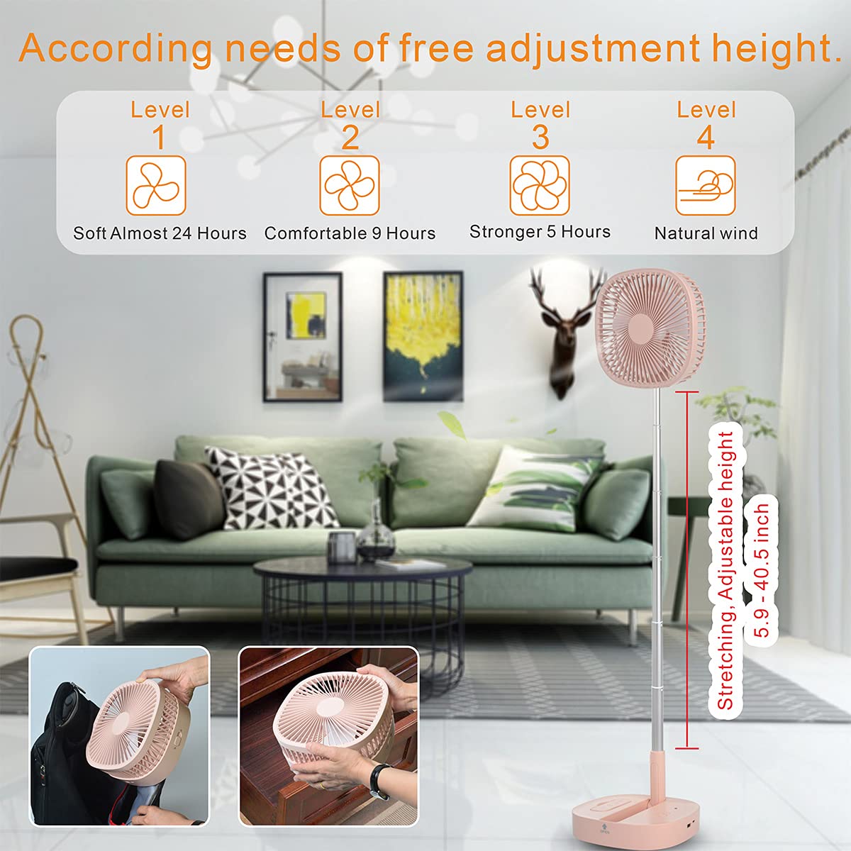 Magesh 7200Mah battery powered fan remote control