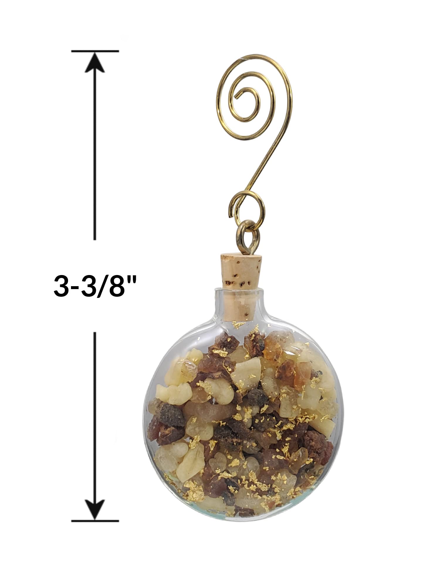 Three gifts of the Magi ornament in antique style glass bottle