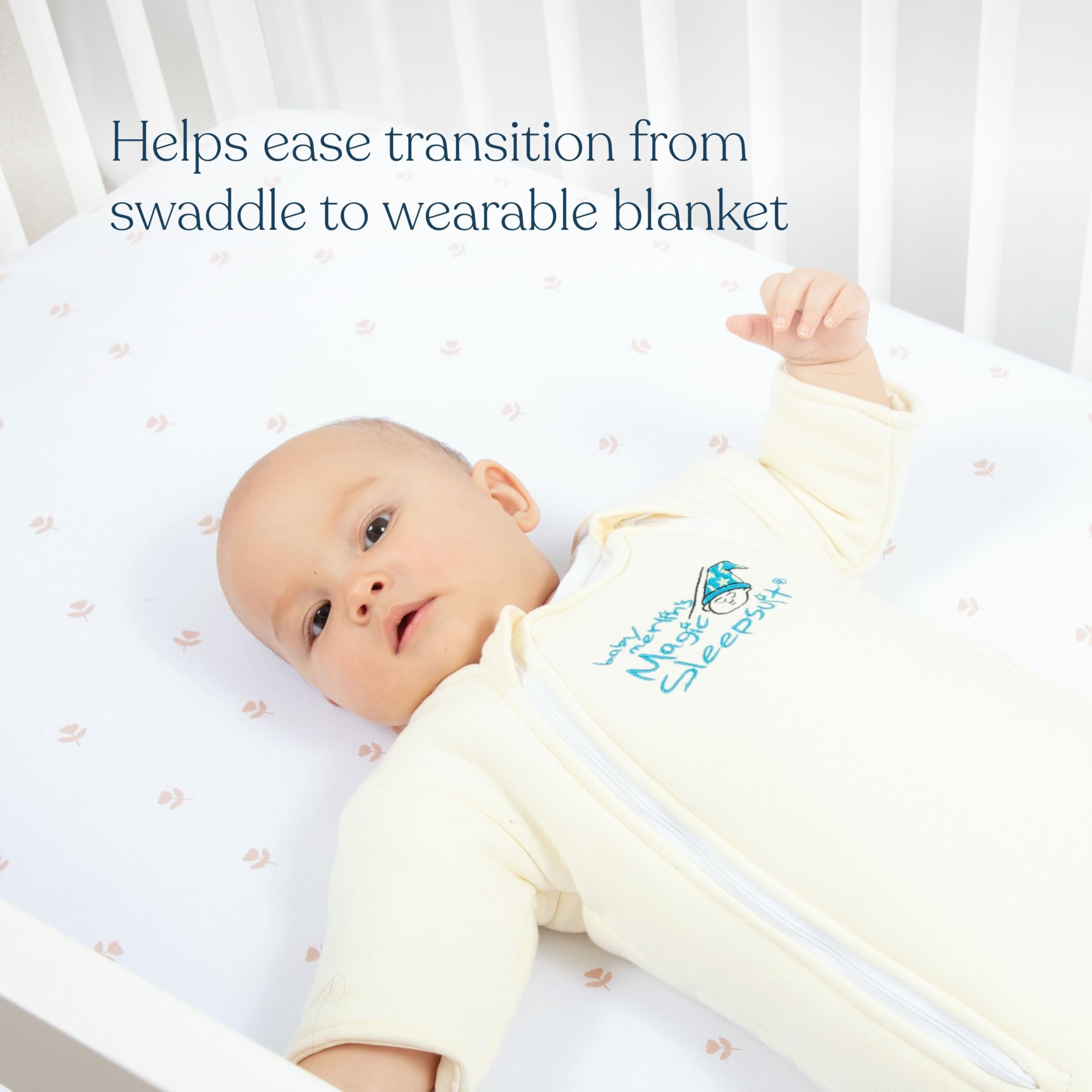 magic sleepsuit merlins cotton swaddle transition blue small 12-18lbs image 2