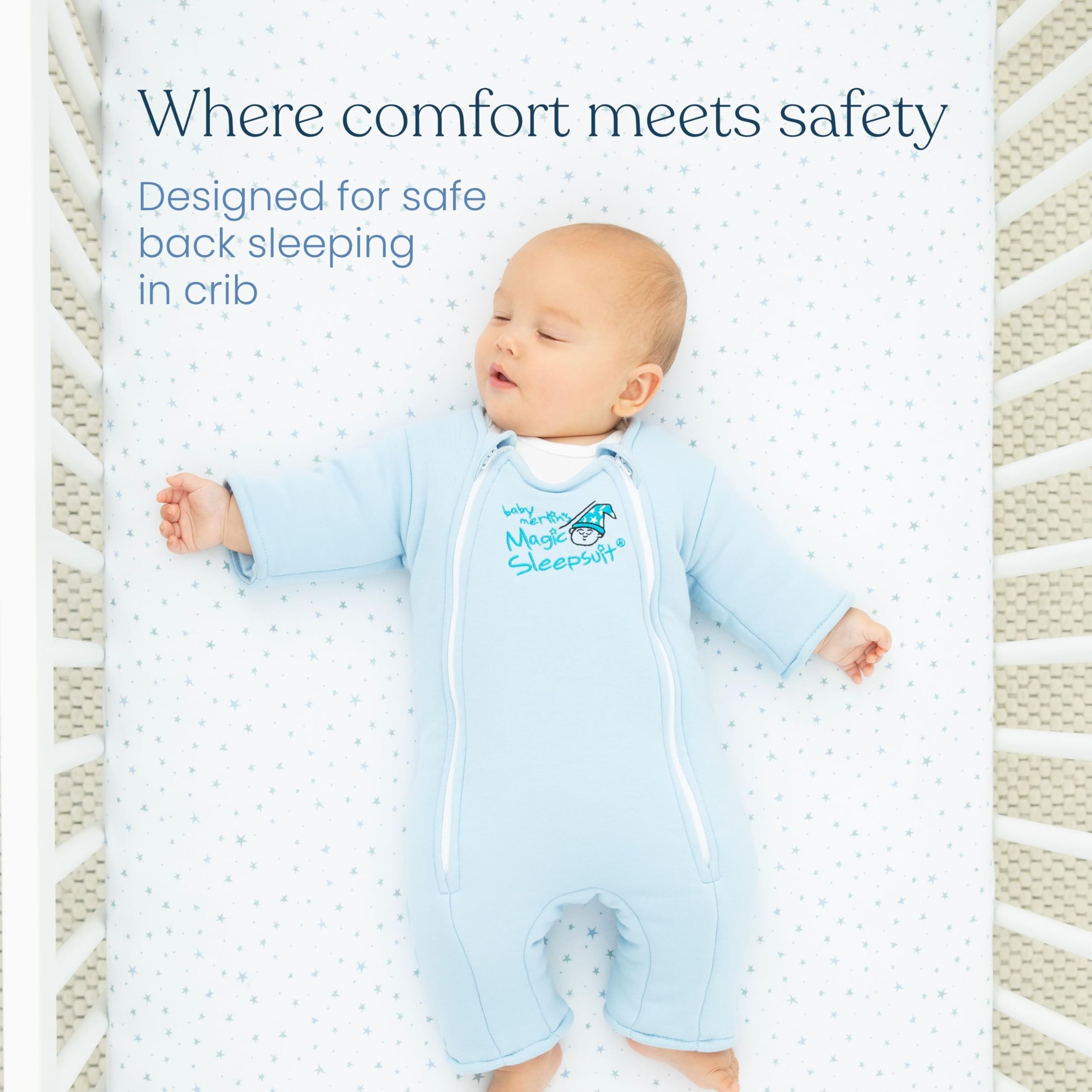 magic sleepsuit merlins cotton swaddle transition blue small 12-18lbs image 5