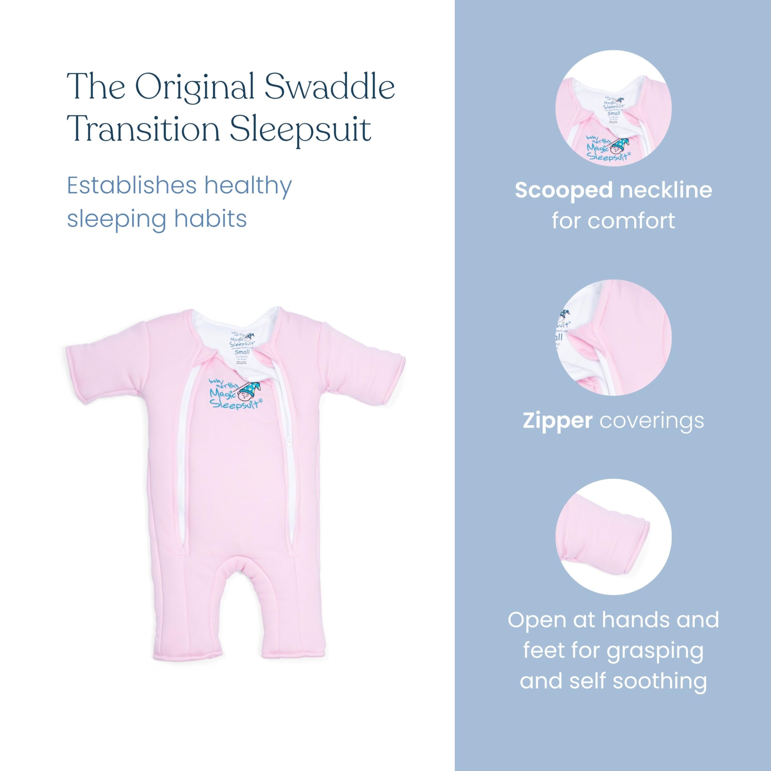 magic sleepsuit merlins cotton swaddle transition blue small 12-18lbs image 3