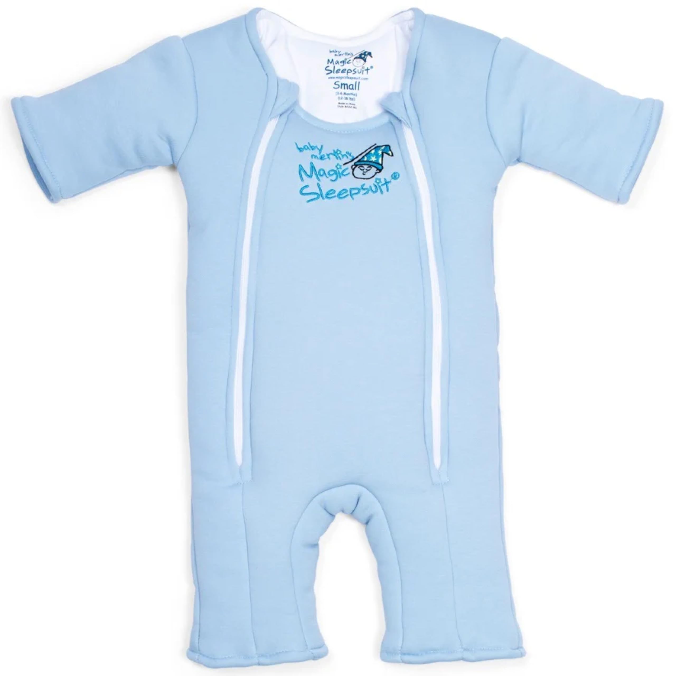 magic sleepsuit merlins cotton swaddle transition blue small 12-18lbs image 1