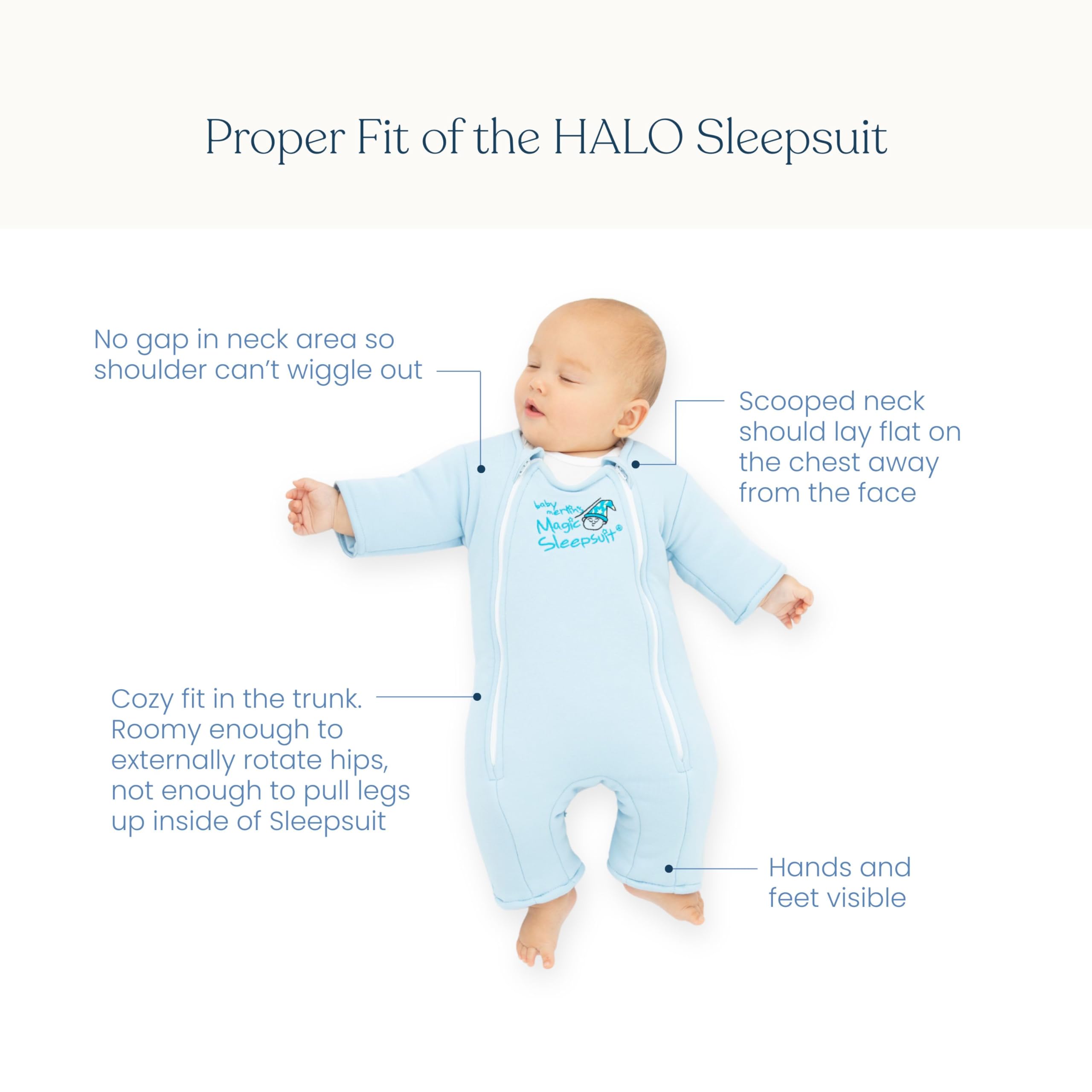 magic sleepsuit merlins cotton swaddle transition blue small 12-18lbs image 6