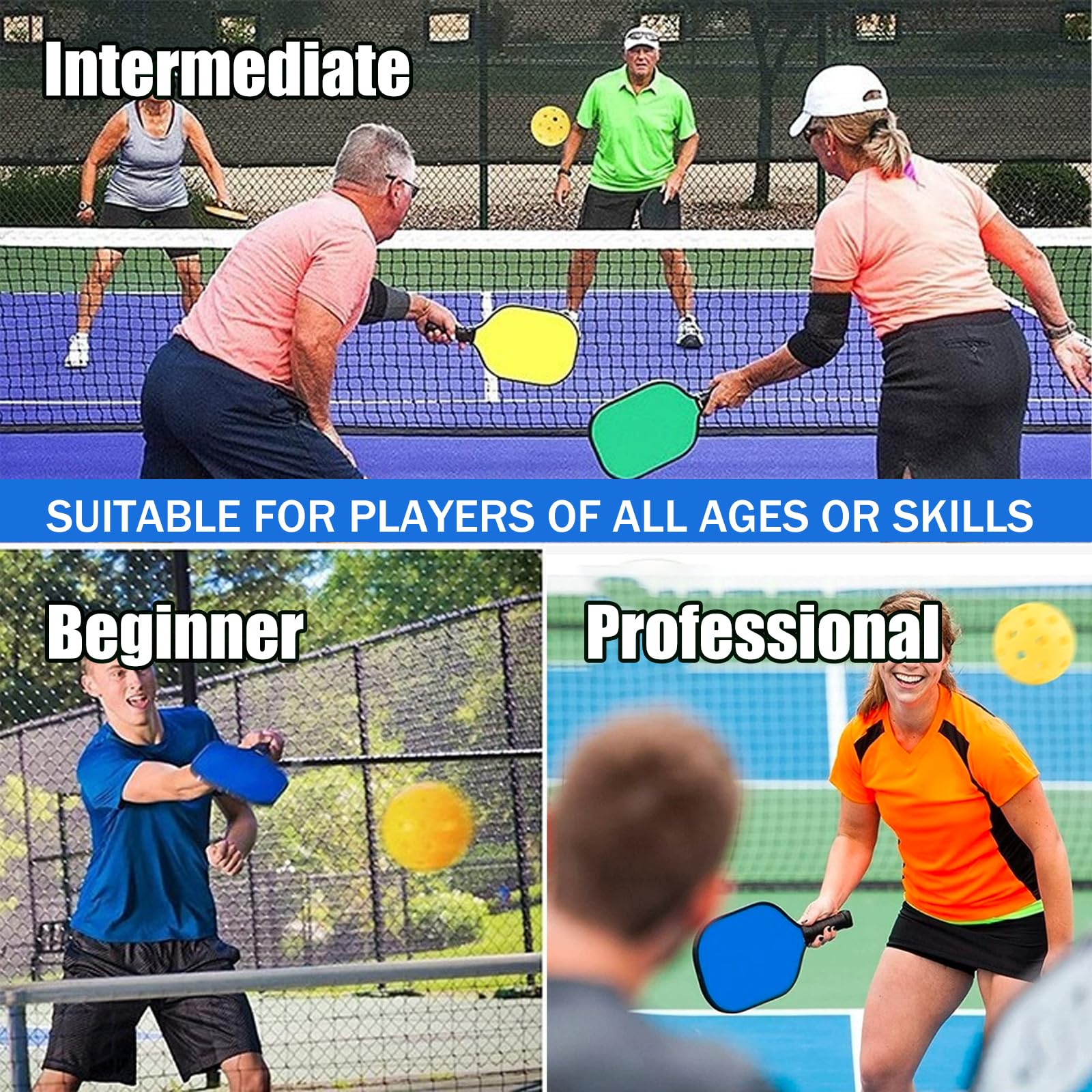 Magicorange Pickleball Balls 40 Holes Outdoor 6 Pack designed for all players