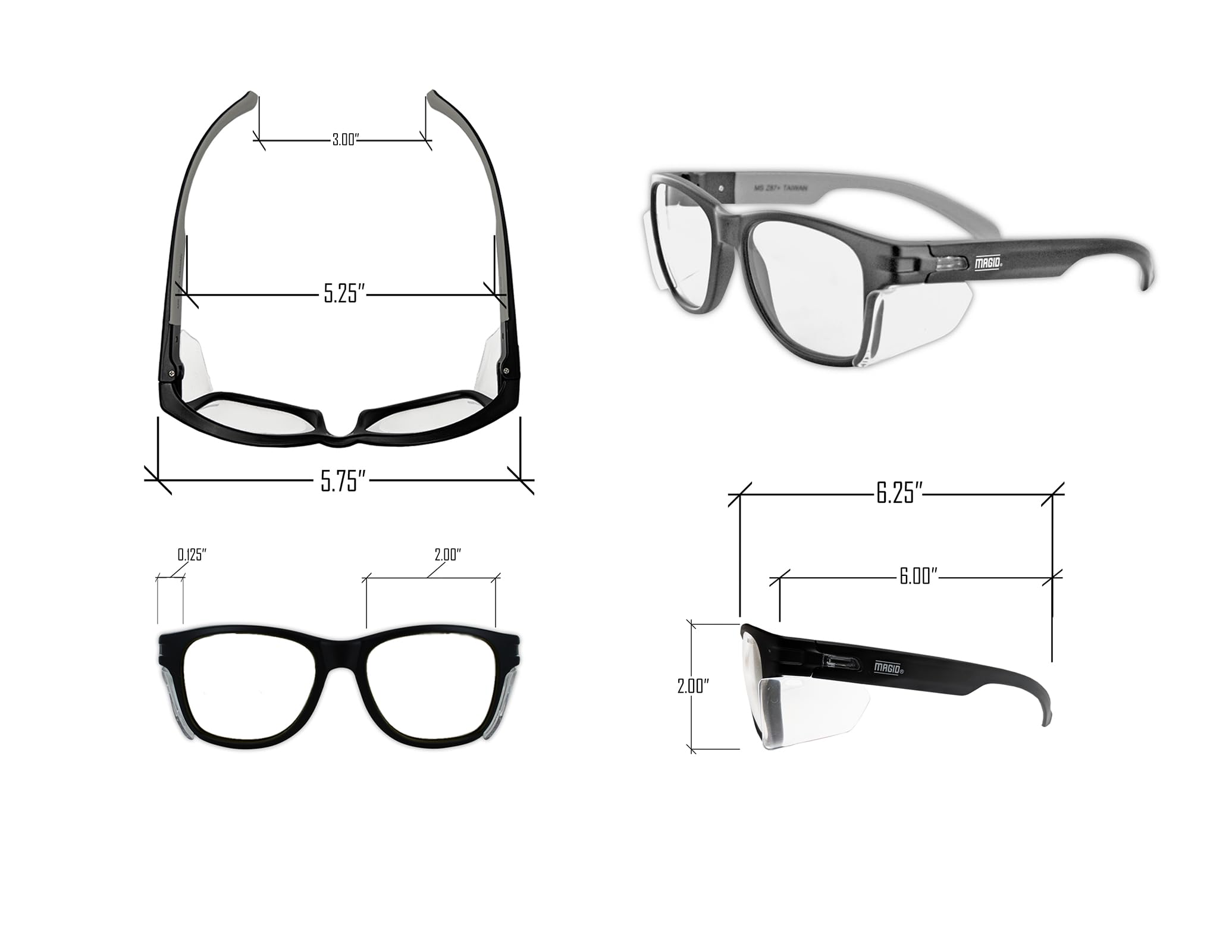 CSA Z94.3 and ANSI Z87.1+ compliant MAGID Y50 safety glasses