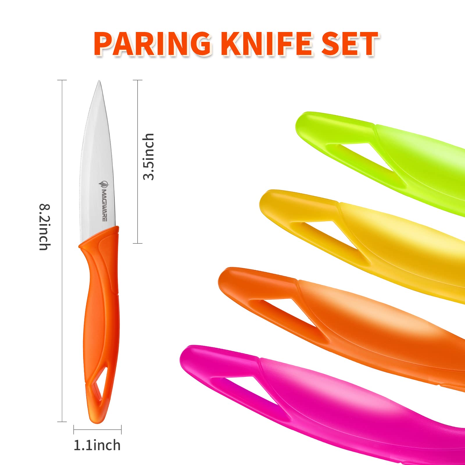 Gift ready Magiware paring knife set with covers