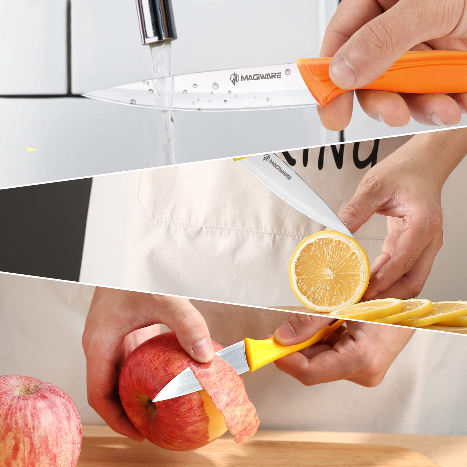 Magiware 8 piece paring knife set with covers