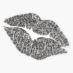 Magnet bumper sticker car magnet MAGNET Glitter Lips Silver 5 inch