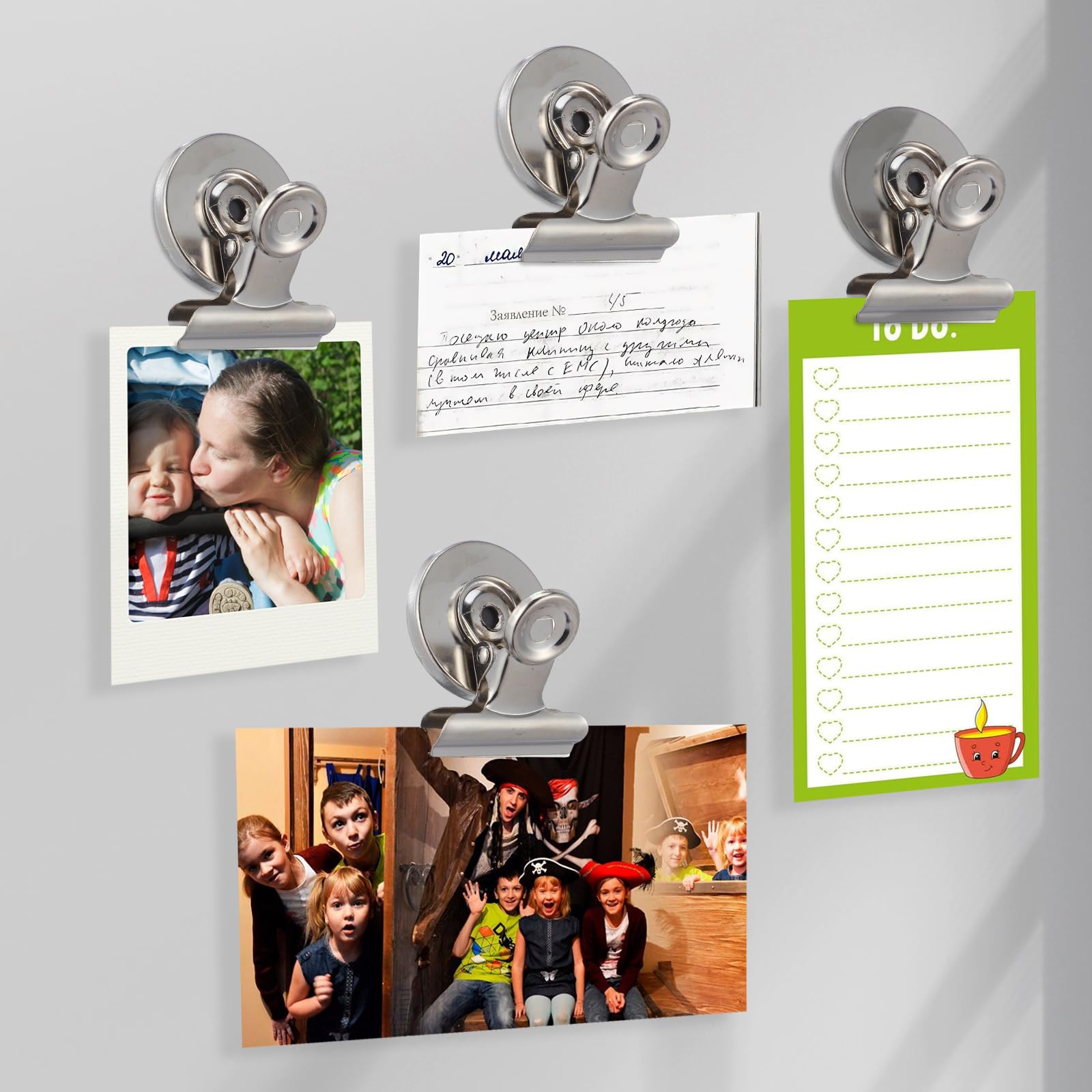 Magnet clips in silver for whiteboards and calendars