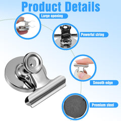 magnetic clip securely attaches to metal surfaces