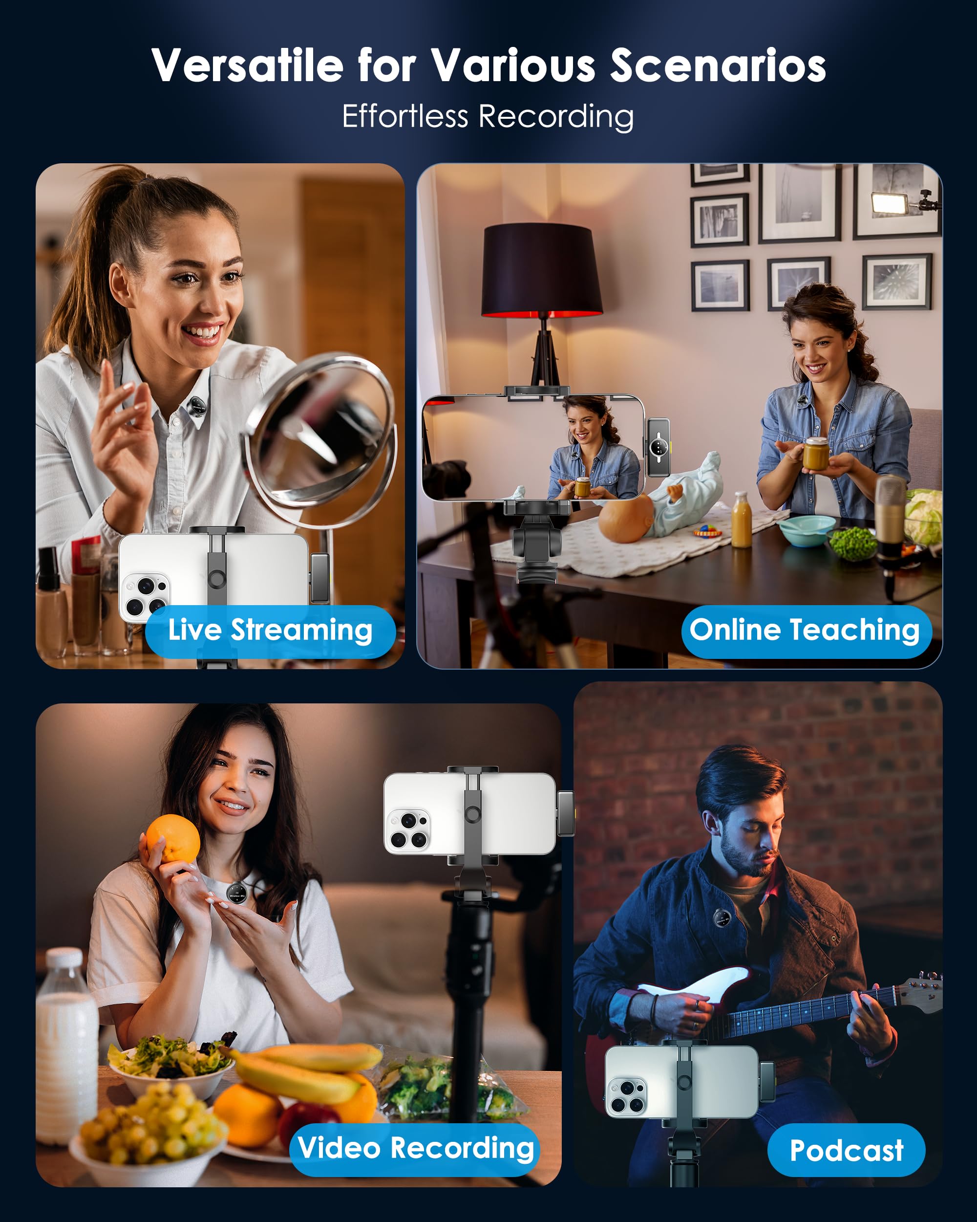 Long-range wireless lavalier microphone 300ft image