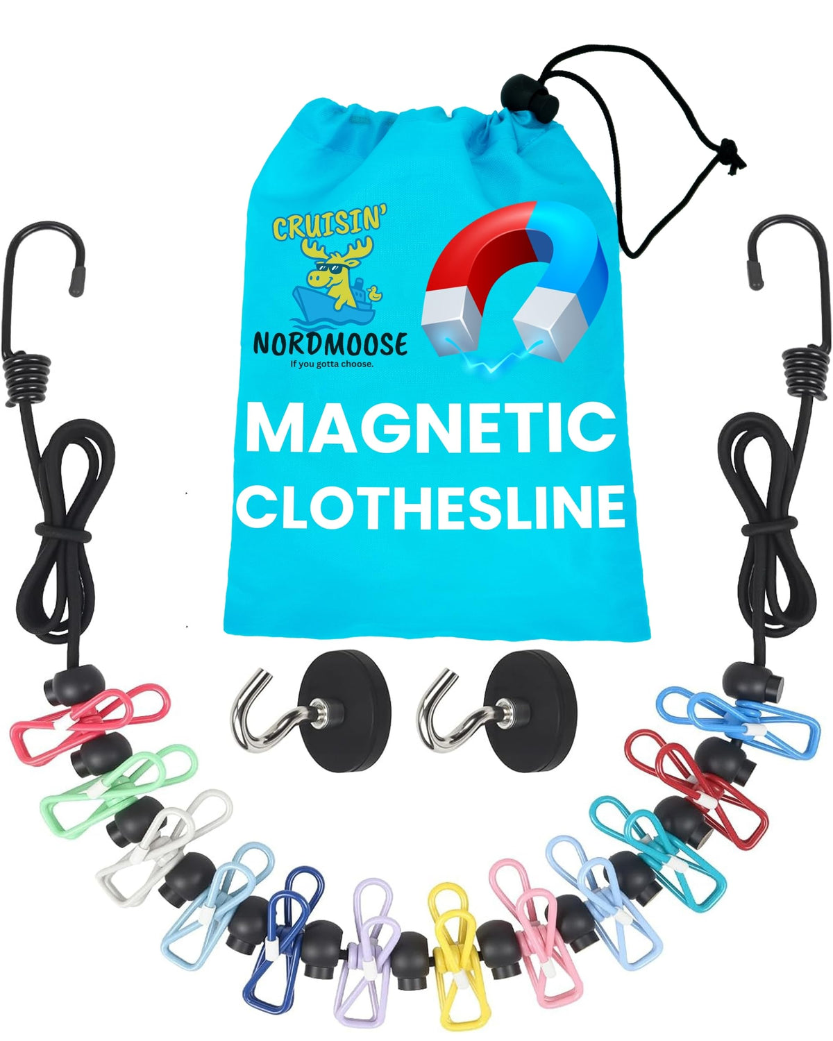 Magnetic Clothesline for Cruise Ship rubber coated magnets scratch proof