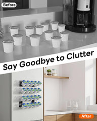 Magnetic coffee pod organizer with 24 cups
