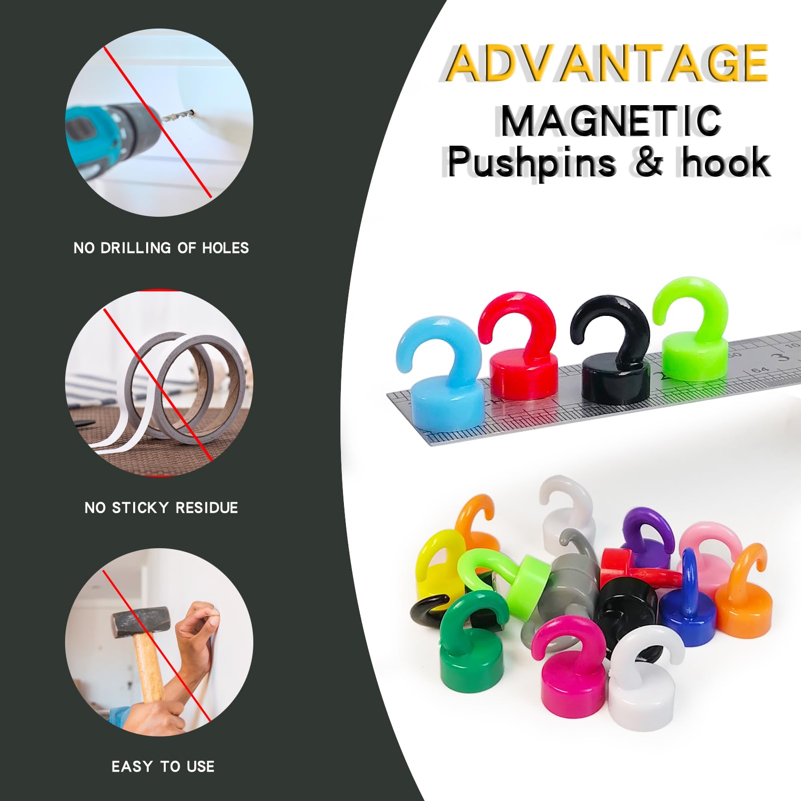 Magnetic hooks used in kitchen bathroom and office spaces