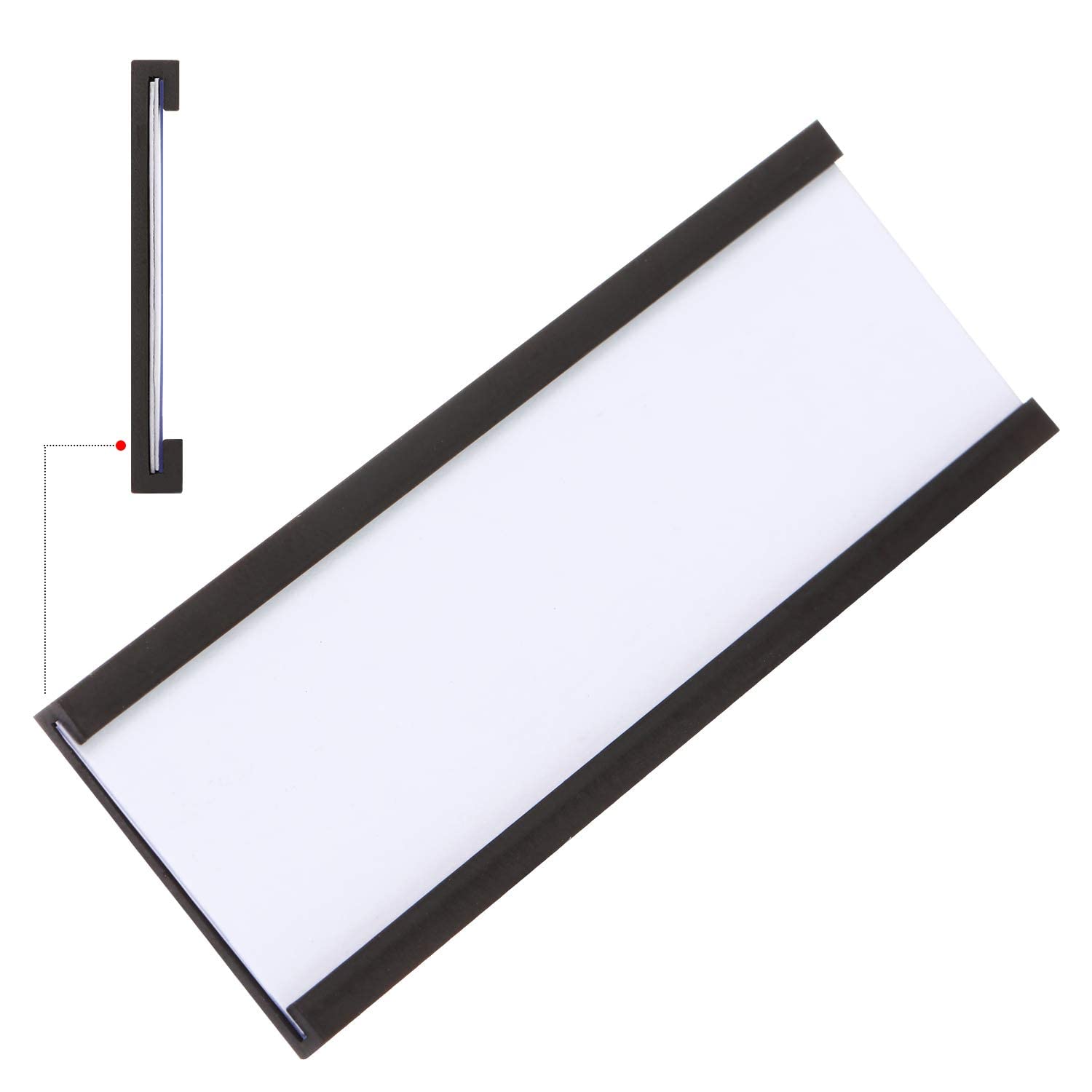 Pack of 30 magnetic label holders with paper inserts protective films and 60 strips