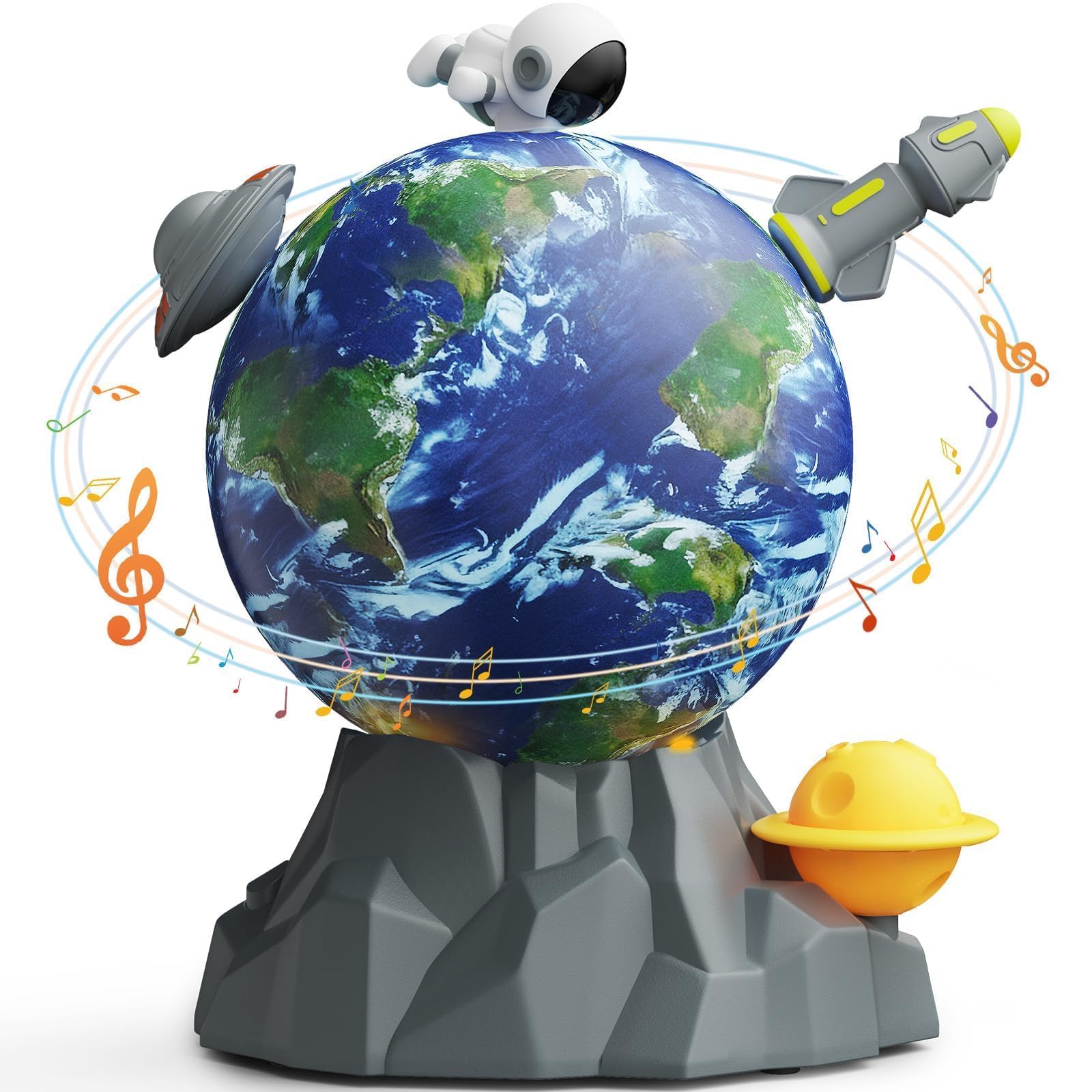 Magnetic Musical Rotating Ball space toy with astronauts