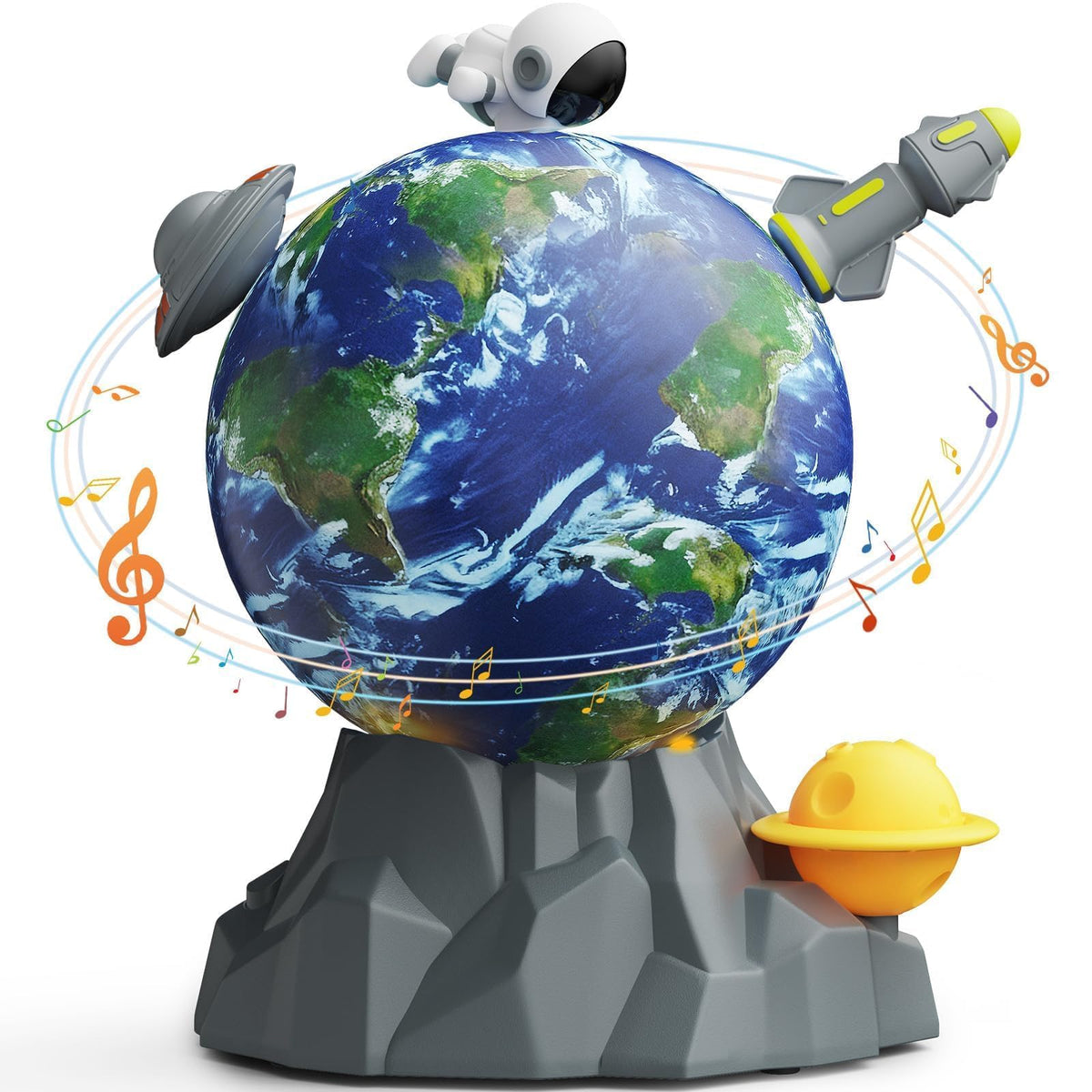 Magnetic Musical Rotating Ball space toy with astronauts