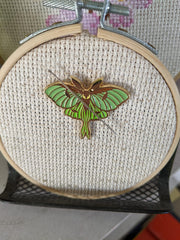 Front view Pastel Luna Moth Needle Minder