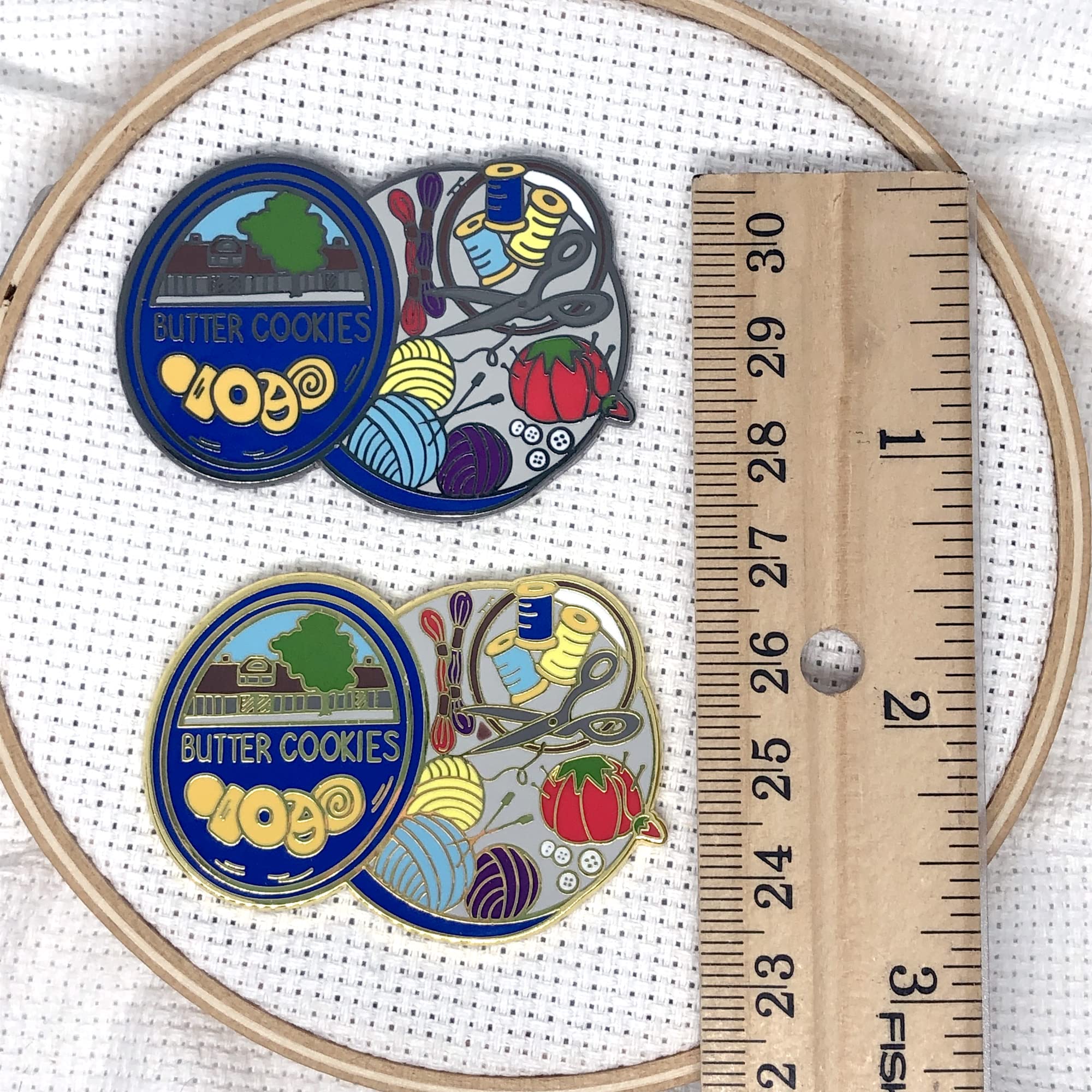 black magnetic needle minder versatile as fridge magnet or jacket