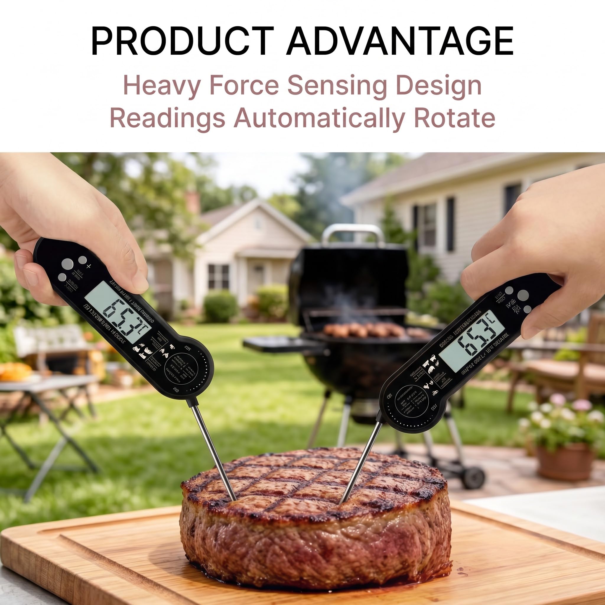 Foldable 304 stainless steel probe with magnetic attachment
