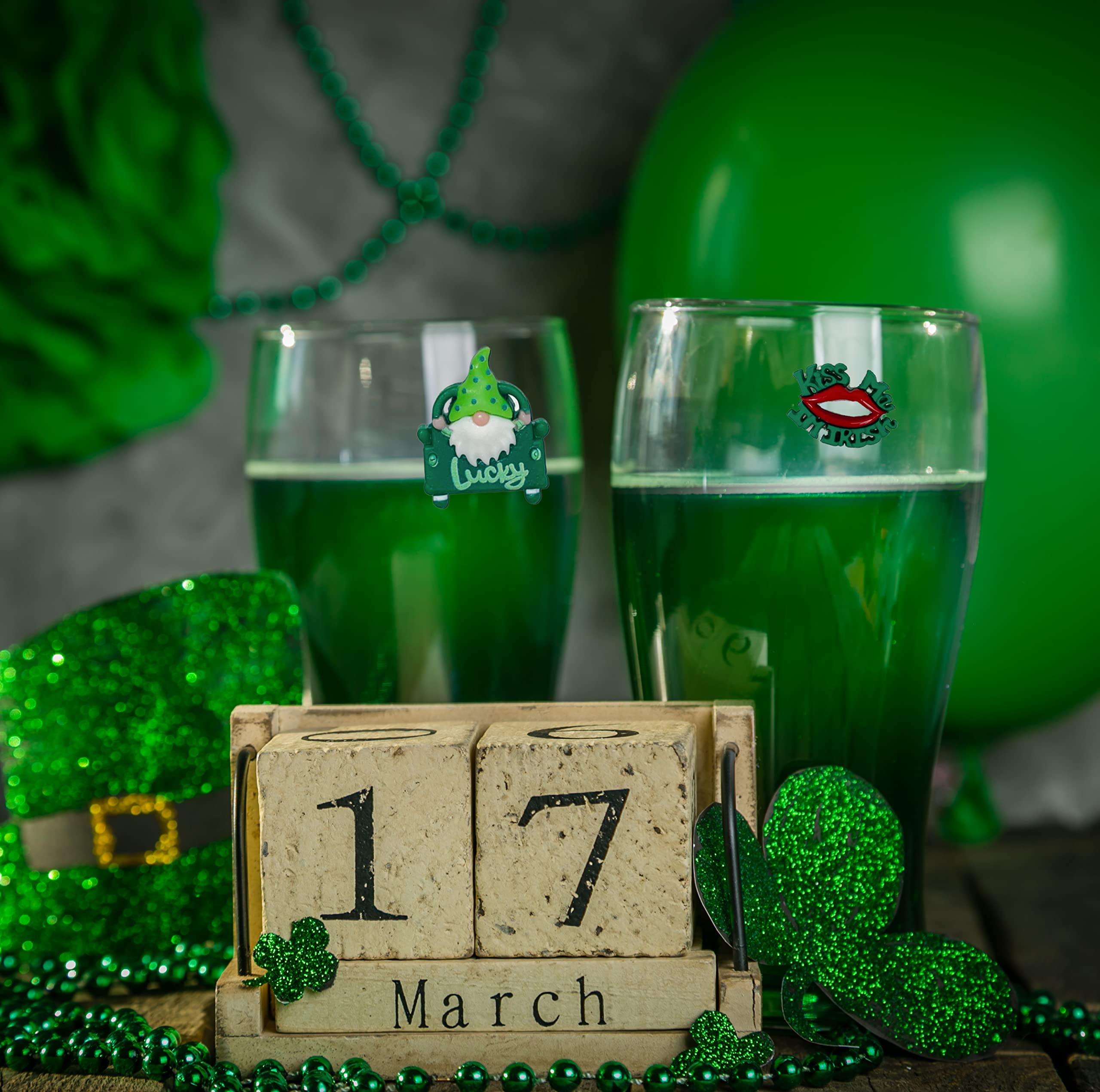 St Patrick's Day party accessories wine charms magnet