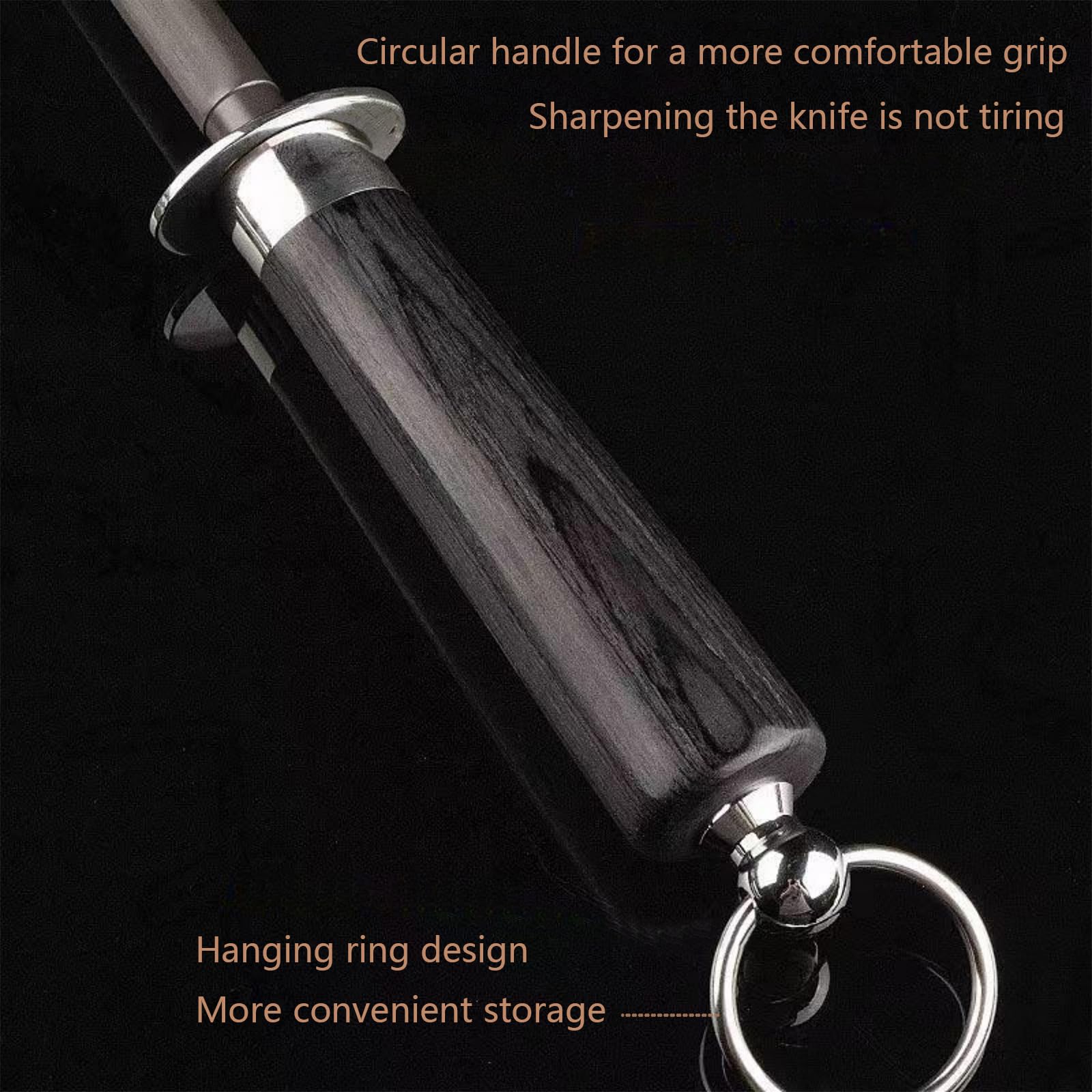 Magnetized safety knife sharpener rod captures metal particles
