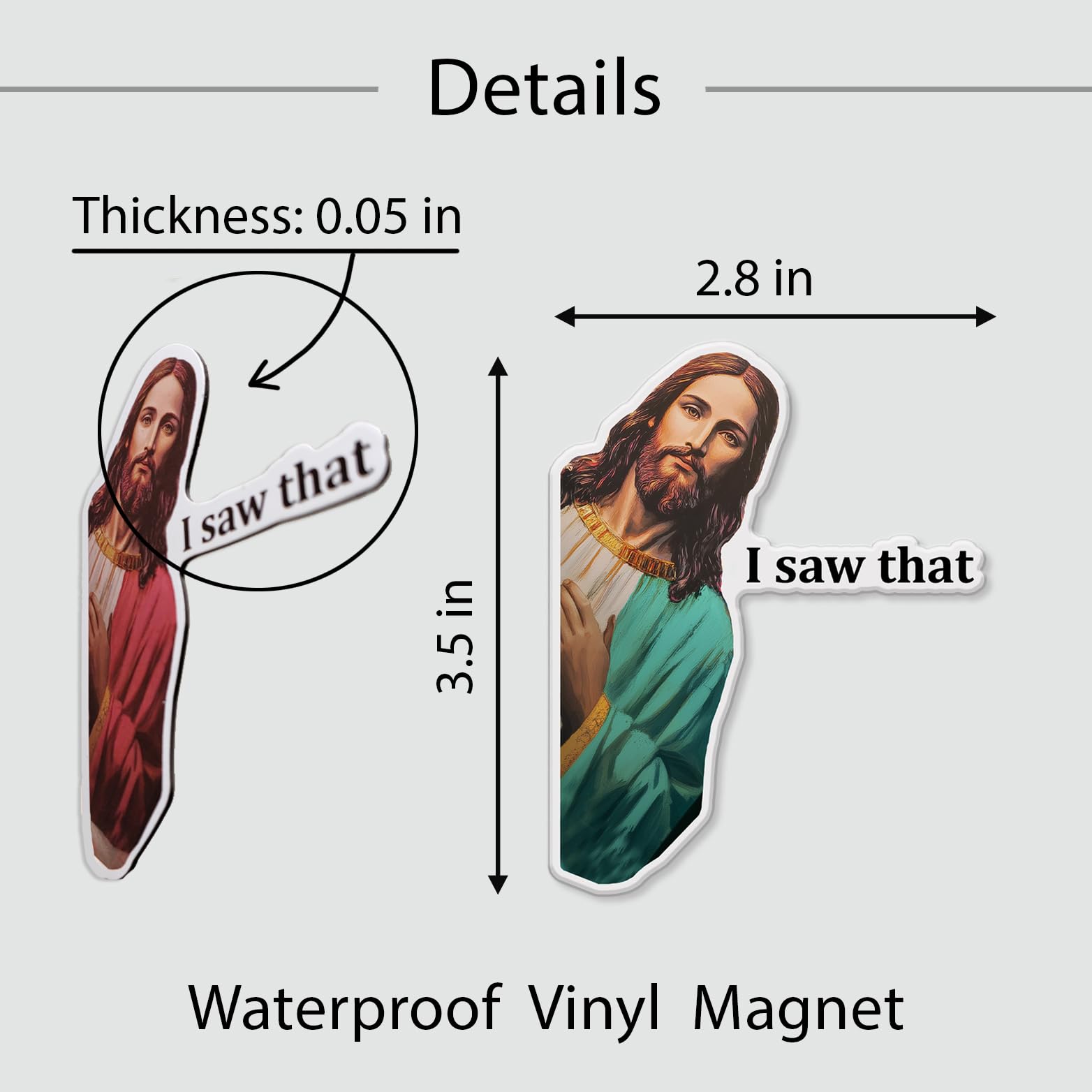 Jesus meme magnet set for magnetic surfaces
