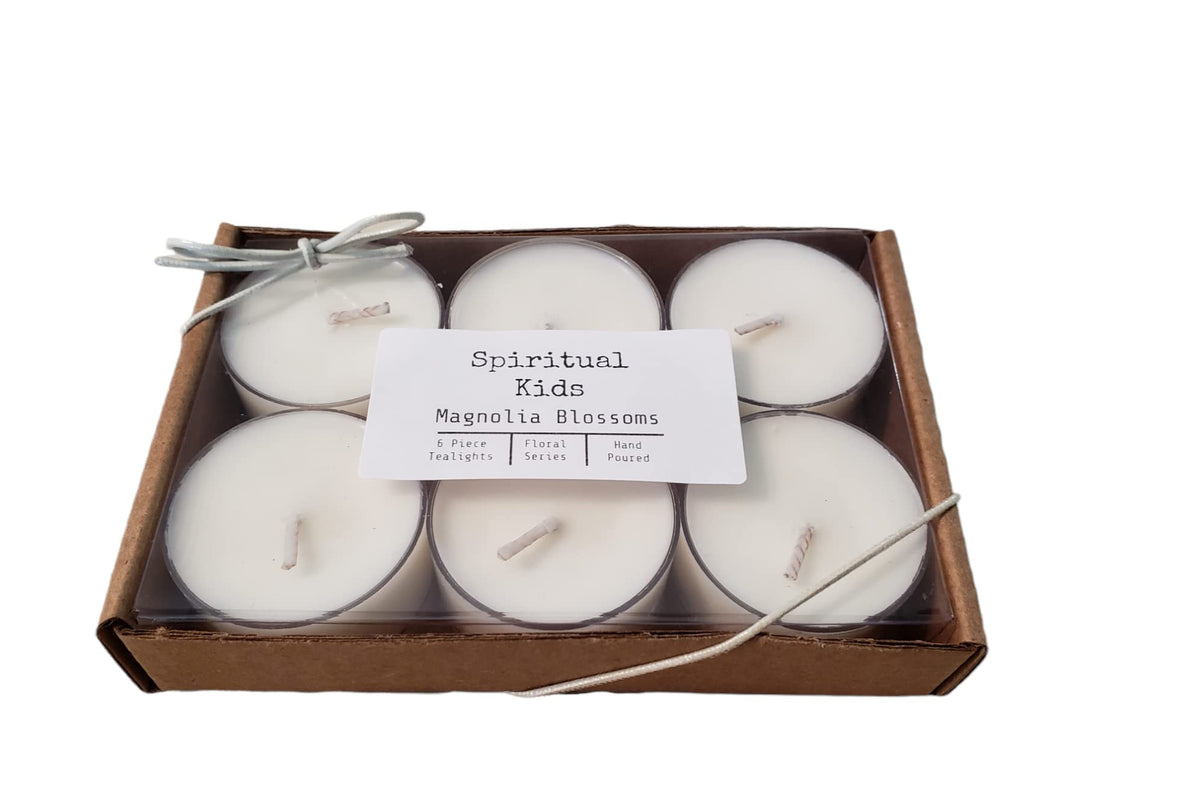 Magnolia Blossoms natural soy wax tealights 6ct pack