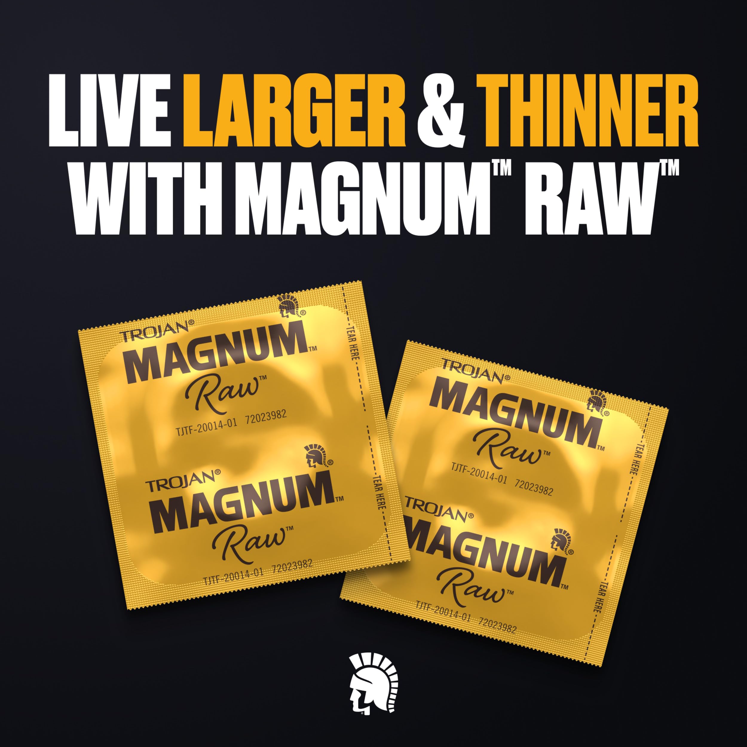 Silky smooth lubricant on TROJAN Magnum Raw Large Size Condoms