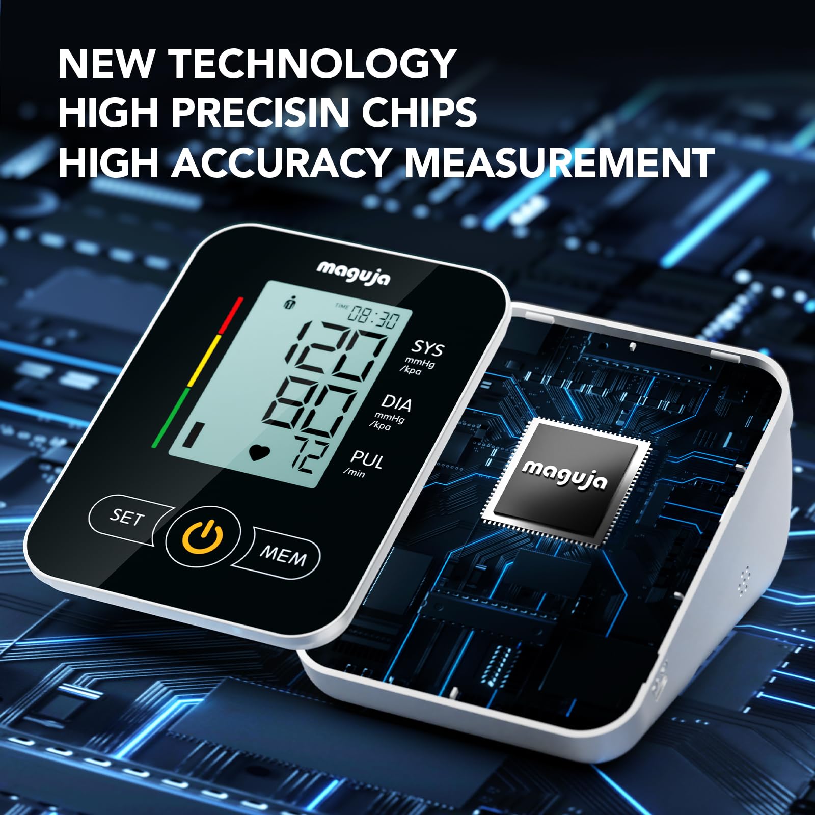 automatic bp monitor displaying systolic diastolic and pulse