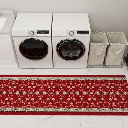 Ottomanson Mahal Red indoor rug for apartments offices shared spaces