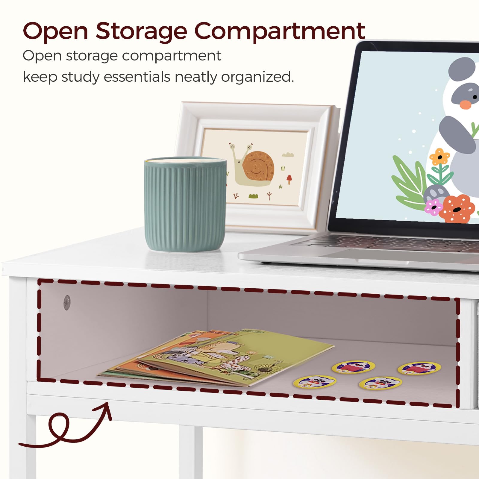 Non-woven fabric drawer under desk for storage