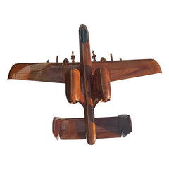 Mahogany wood desktop aircraft model A-10 Warthog