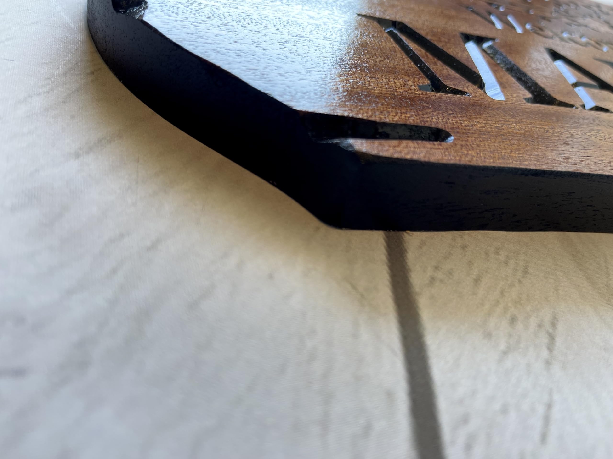 Mahogany solid wood sign for outdoor use