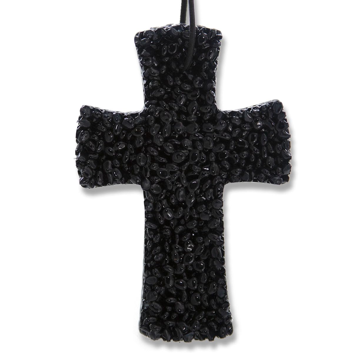 Mahogany Teakwood Freshie Black Cross 1-Pack car air freshener