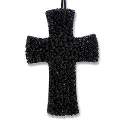 Mahogany Teakwood Freshie Black Cross 1-Pack car air freshener
