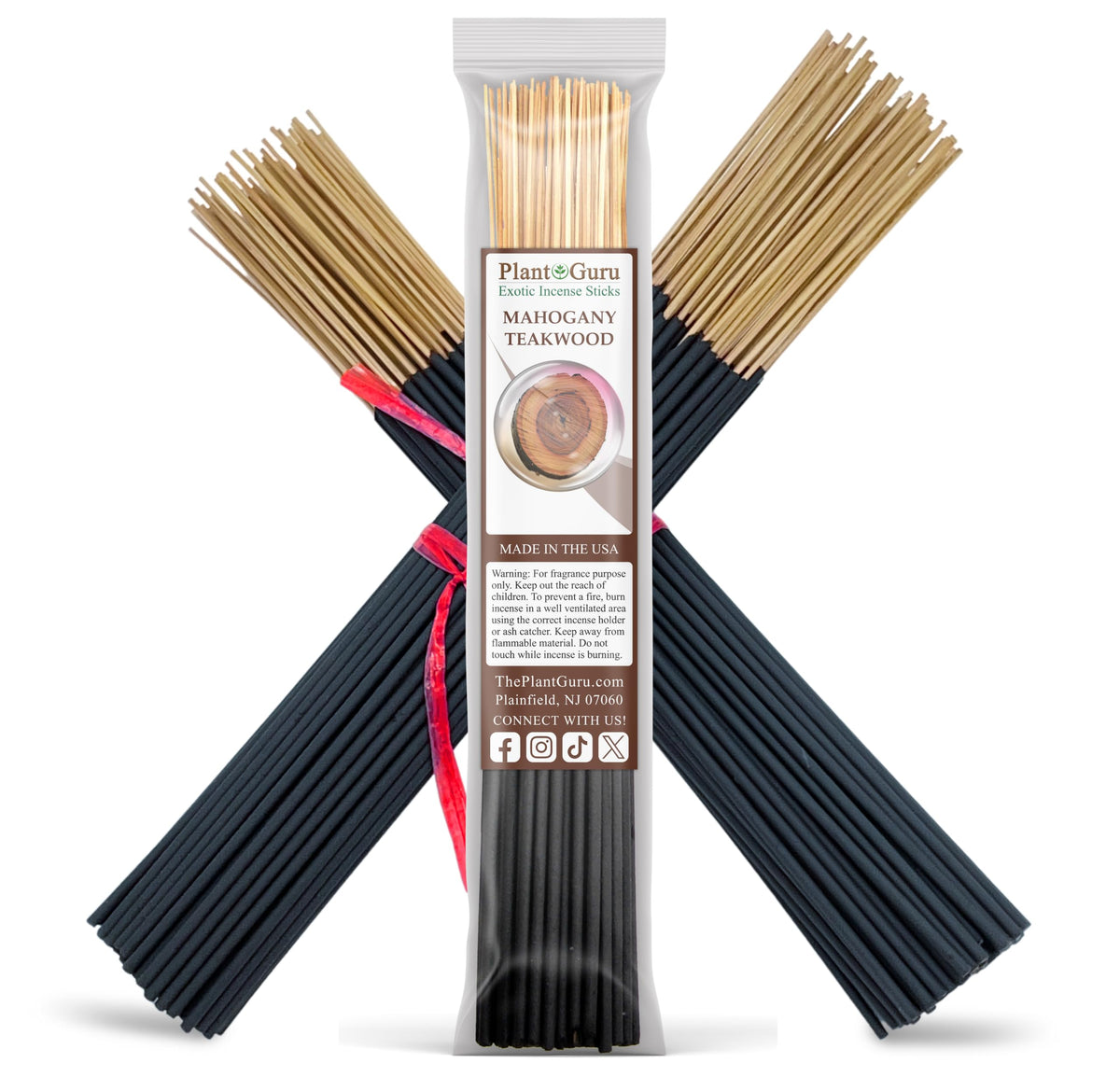 Close up of Mahogany Teakwood incense sticks 11 inch bulk