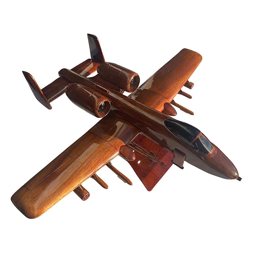 Warthog aircraft desk display model mahogany wood