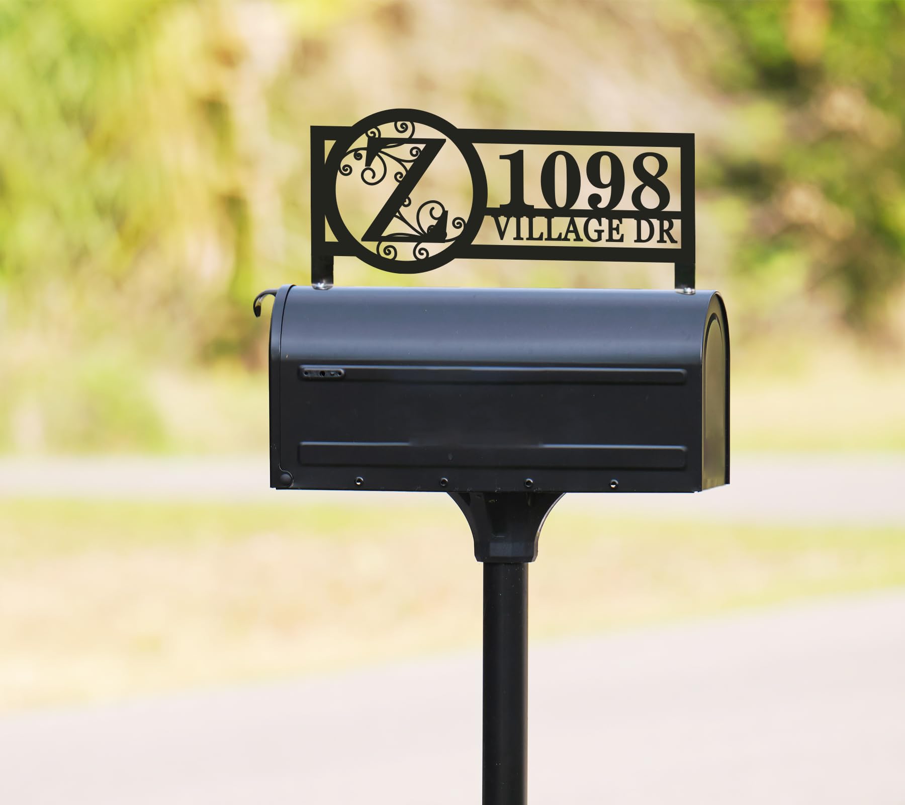 Mailbox topper with house number sign for wall fence or post